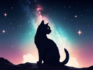 cat on the moon