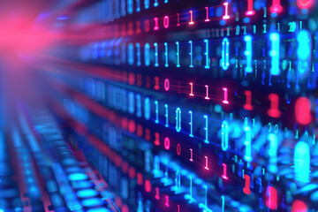 Poster - Abstract background with binary code. A slide background for showcasing coding. Background image. Created with Generative AI technology.