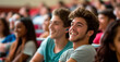 © Farnaces - Cheerful University Students Engaged in Learning and Enjoying Campus Life
