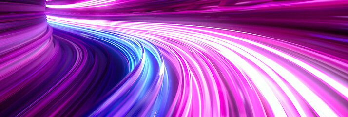 Poster - Vibrant Motion: Abstract Futuristic Design with Glowing Lines and Dynamic Energy