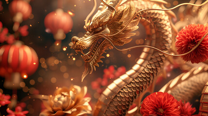 Chinese Happy New Year dragon background