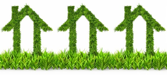 Wall Mural - Eco friendly grass arrows  sustainable development and positive environmental growth trends.