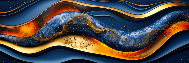 Poster - Creative Flow: Colorful Liquid Patterns and Waves in a Vibrant Abstract Design