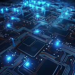 Poster - A technology-themed background with circuit patterns