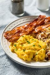 Sticker - Healthy Homemade American Bacon Egg and Hashbrown Breakfast