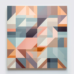 Sticker - Abstract geometric patterns in pastel shades. 