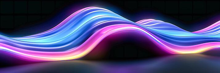 Poster - Futuristic Flow: Bright Waves and Dynamic Patterns in a Modern Abstract Design