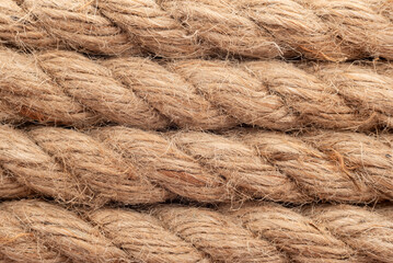 Wall Mural - Texture of jute rope close-up. Rope background. Jute