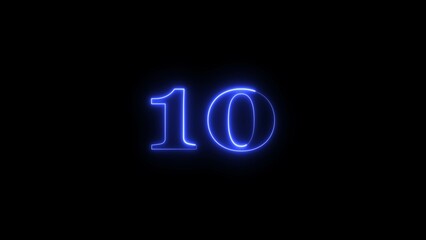 Abstract glowing blue neon text number illustration background 