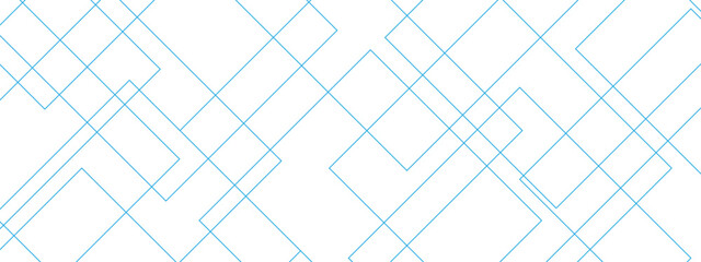 Wall Mural - abstract blue geometric squares with modern technology design. futuristic digital landscape with lin