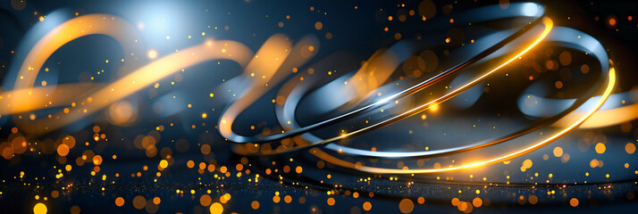 Poster - Futuristic Abstraction in Blue Light, Dynamic Design with Glowing Effect, Illustrating Technology and Speed