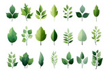 Fototapeta Fototapety z naturą - flat gradient icon set of leaves green color theme