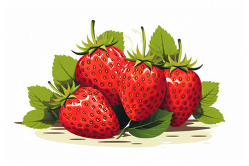 Wall Mural - Juicy, Ripe Strawberry: A Delicious Burst of Red Sweetness, Freshness, and Vibrant Health