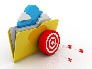 Poster - 3d rendering folder with target