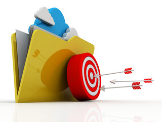 Poster - 3d rendering folder with target