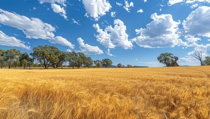 Wall Mural - golden fields: capturing the beauty of summer harvest in rural landscapes