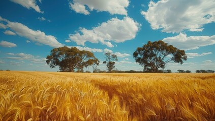 Wall Mural - golden fields: capturing the beauty of summer harvest in rural landscapes