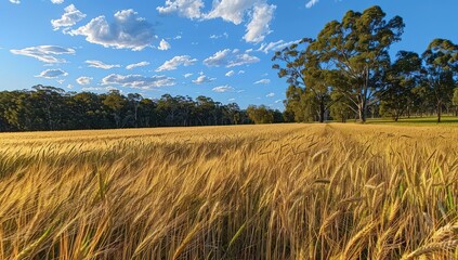 Wall Mural - golden fields: capturing the beauty of summer harvest in rural landscapes