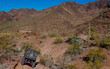 Off road vehicles in the Arizona desert on an adventure into the mountains 