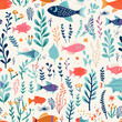 © amirhamzaaa - Cute seamless pattern fish