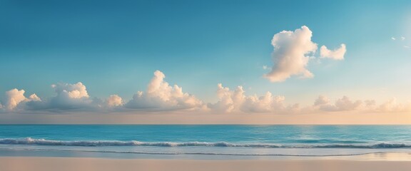 Sky Blue,Cloud Background,Horizon Spring Clear Sky in Morning by the beach