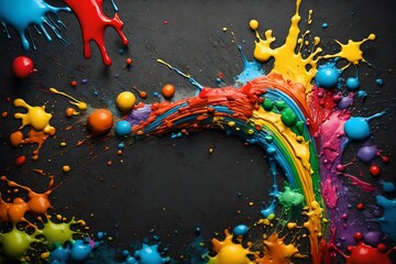 Aufkleber - paint splashes background