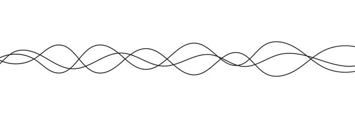 Poster - Thin line wavy abstract background. Vector design