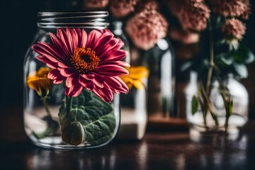 Poster - beautiful walpaper and realitic flowers