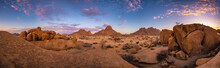 Panoramic View Of Namibia Desert With Rock Formation, Namibia.