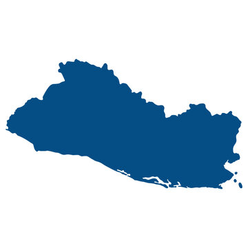 El Salvador map. Map of El Salvador in blue color