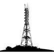 © NikahGeh - Silhouette telecommunication tower black color only