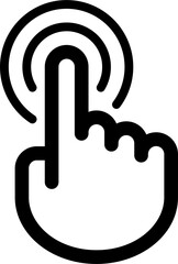 Poster - tapping finger icon vector, symbol, sign, line