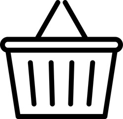 Poster - vector line icon of a shopping basket