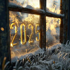 numbers 2025 on the window
