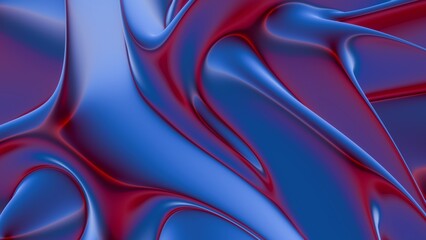 Poster - 3d vertical banner emerald royal color. Wavy fluid trendy modern background.