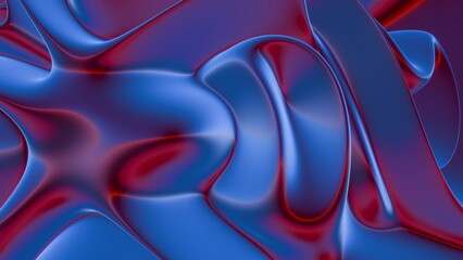 Poster - 3d vertical banner emerald royal color. Wavy fluid trendy modern background.