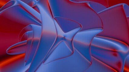 Poster - 3d vertical banner emerald royal color. Wavy fluid trendy modern background.