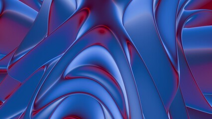 Poster - 3d vertical banner emerald royal color. Wavy fluid trendy modern background.
