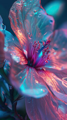 Wall Mural - Close-up of beautiful flowers in dew

