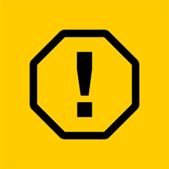 Poster - octagonal warning or attention sign with exclamation mark icon. vector image.