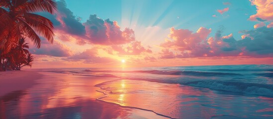 Aufkleber - highway landscape at colorful sunset Road view on the sea colorful seascape with beautiful road highway view on ocean beach coastal road in europe Colorful seascape in the Mediterranean