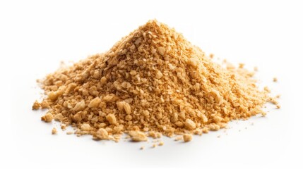 Poster - Close-up realistic photo of a small mound of quinoa flakes on a white background Generative AI