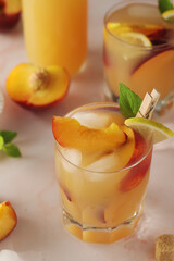 Poster - Glasses with peach juice cocktail