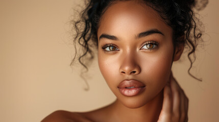 Poster - portrait of a young woman with clean, fresh skin.