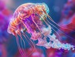 A new interpretation of a jellyfish with the attributes of a desert plant exhibiting a unique body structure beautifully represented in a 3D bio-illustration