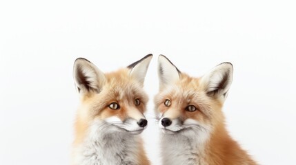 Aufkleber - Generative AI Cunning foxes in an attentive pose.