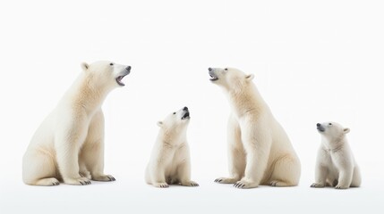 Poster - Generative AI Majestic polar bears in various poses.