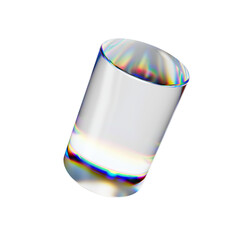 Poster - transparent glass 3d cylinder object with dispersion