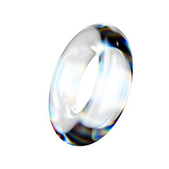 Aufkleber - Transparent glass 3D object with dispersion