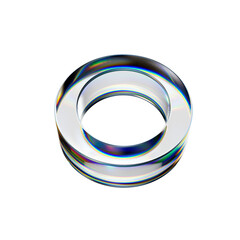 Poster - transparent glass 3d tube object with dispersion